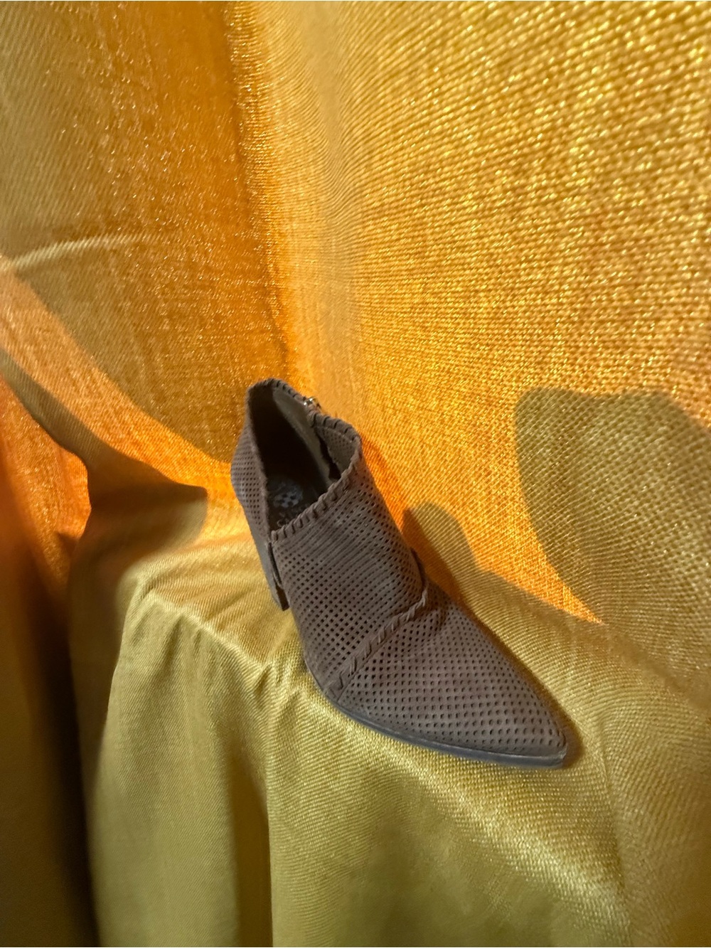 Vince Camuto Brown Perforated Suede Ankle Booties - Picture 5 of 6